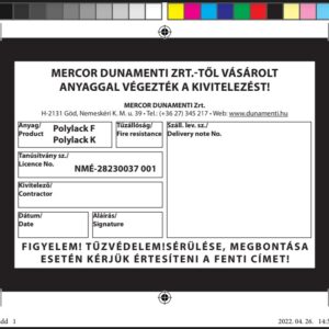 Laminált címke Polylack F, K rendszer